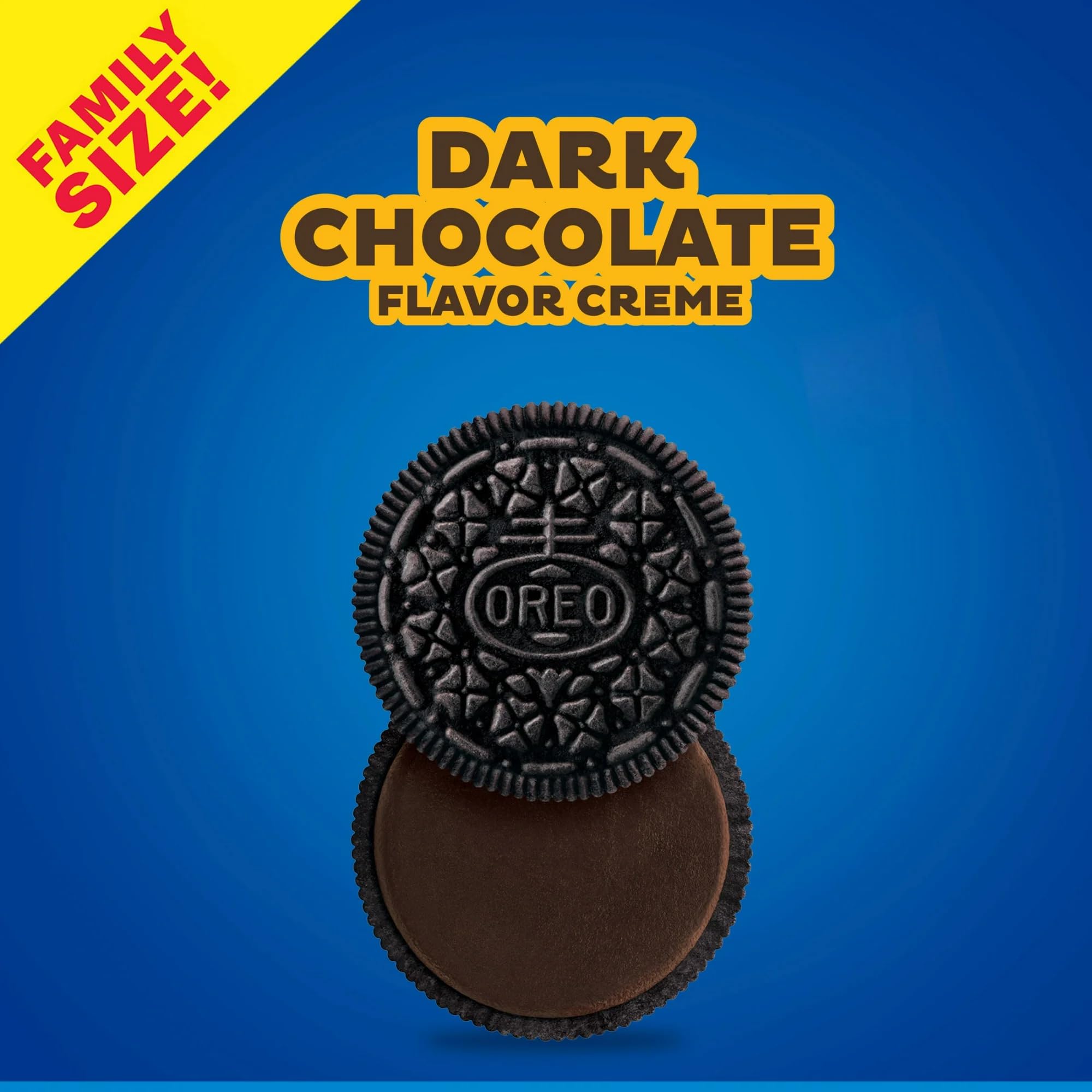 OREO Dark Chocolate Crème Chocolate Sandwich Cookies, Family Size, 17 oz