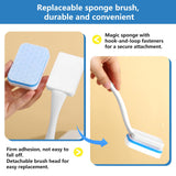 Magic Sponge Eraser Brush with Handle - 20 Pack Replacement Pads, Easy Swap Hook & Loop Fastener, Cleaning Tool for Kitchen, Bathroom, Tile, Sink