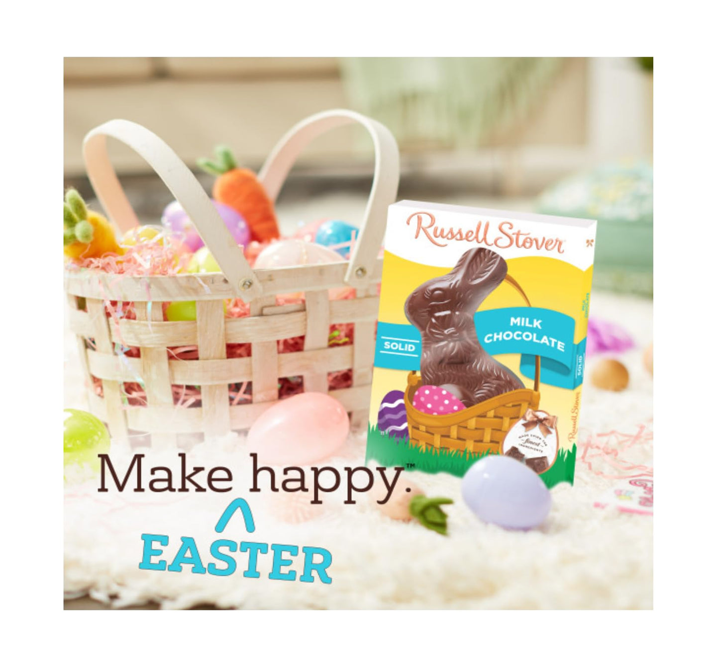 Russell Stover Milk Chocolate Bunnies - Pack of 2 - Solid Milk Chocolate - Perfect for Easter Baskets and For Sharing with Friends and Family - Great