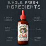 Melinda’s Pizza Hot Sauce - Crushed Red Pepper Sauce Made with Fresh Ingredients, Cayenne Peppers, Garlic, Tomatoes - Gourmet Spicy Pizza Sauce