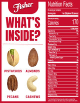 Fisher Oven Roasted Never Fried Deluxe Mixed Nuts, 24 Ounces (Pack of 1), Almonds, Cashews, Pecans, Pistachios, Healthy Snacks for Adults, Made