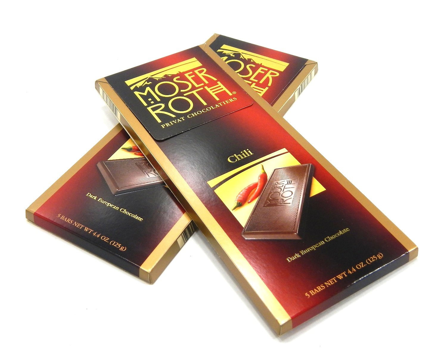 Moser Roth German Dark Chocolate Bars -- Chili (pack of 2)