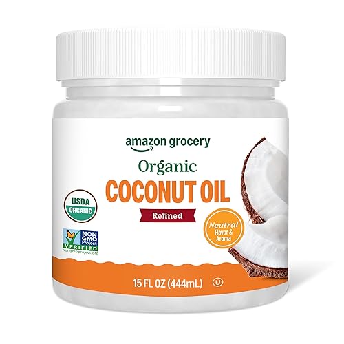 Amazon Grocery, Organic Refined Coconut Oil, 15 Fl Oz