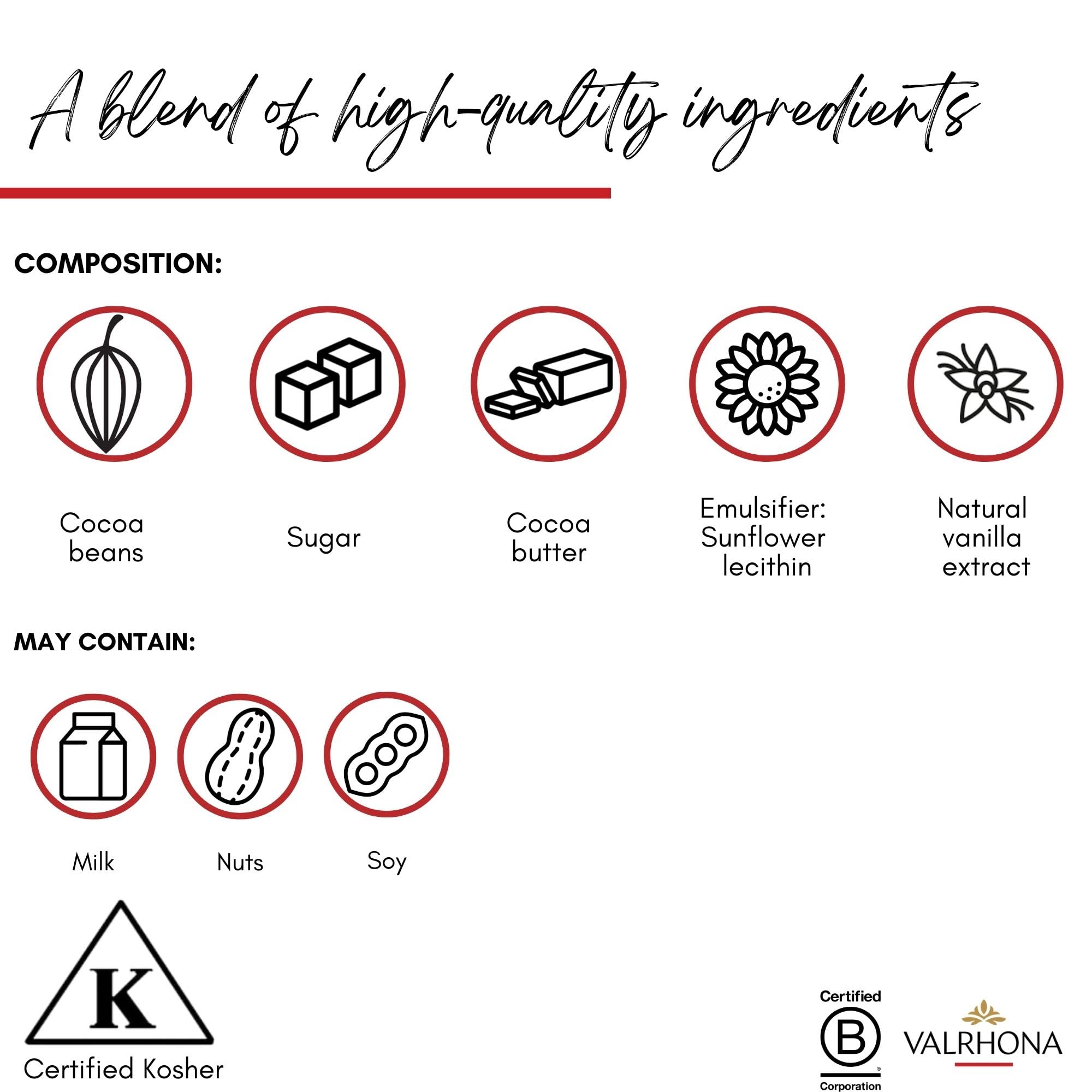 Valrhona Premium Extra Dark Chocolate ABINAO 85% Cacao Tasting Bars - Gourmet French Chocolate Perfect for Eating and Baking and Frostings, Cookies