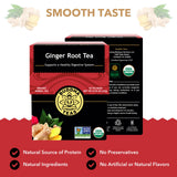 Buddha Teas - Organic Ginger Root Tea - Herbal Tea - For Health & Wellbeing - With Antioxidants & Minerals - Clean Ingredients - Caffeine Free - OU