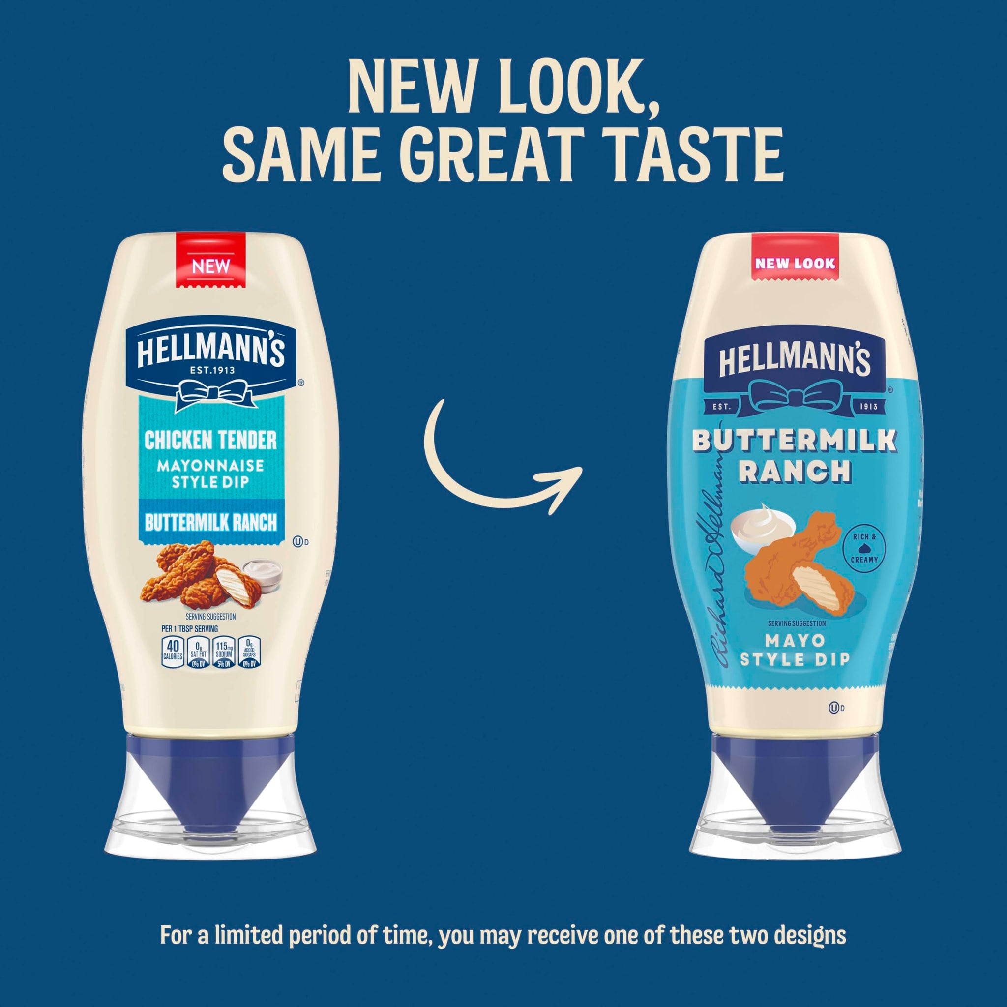 Hellmann's Buttermilk Ranch Chicken Tender Mayonnaise Style Dip Buttermilk Ranch Delicious Flavor No Artificial Flavors 11.5 Fl Oz