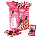 Michel et Augustin Chocolate Cookie Squares, Valentine’s Chocolate Gift Box, Dark Chocolate & Sea Salt French Shortbread Cookies, Valentine’s Candy