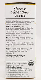 Celebration Herbals Tea Herbal Loosepack Organic Yarrow Leaf Flower - 40 g