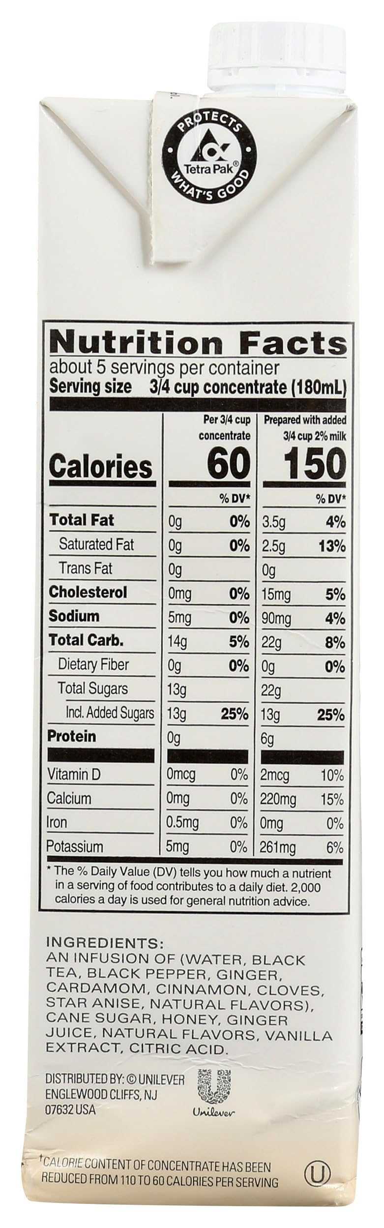 TAZO Skinny Chai Tea Latte Concentrate, 32 FZ