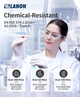 LANON Food Safe White Disposable Nitrile Gloves, Latex-Free, Powder-Free, Textured Fingertips, Cooking, Cleaning, Large