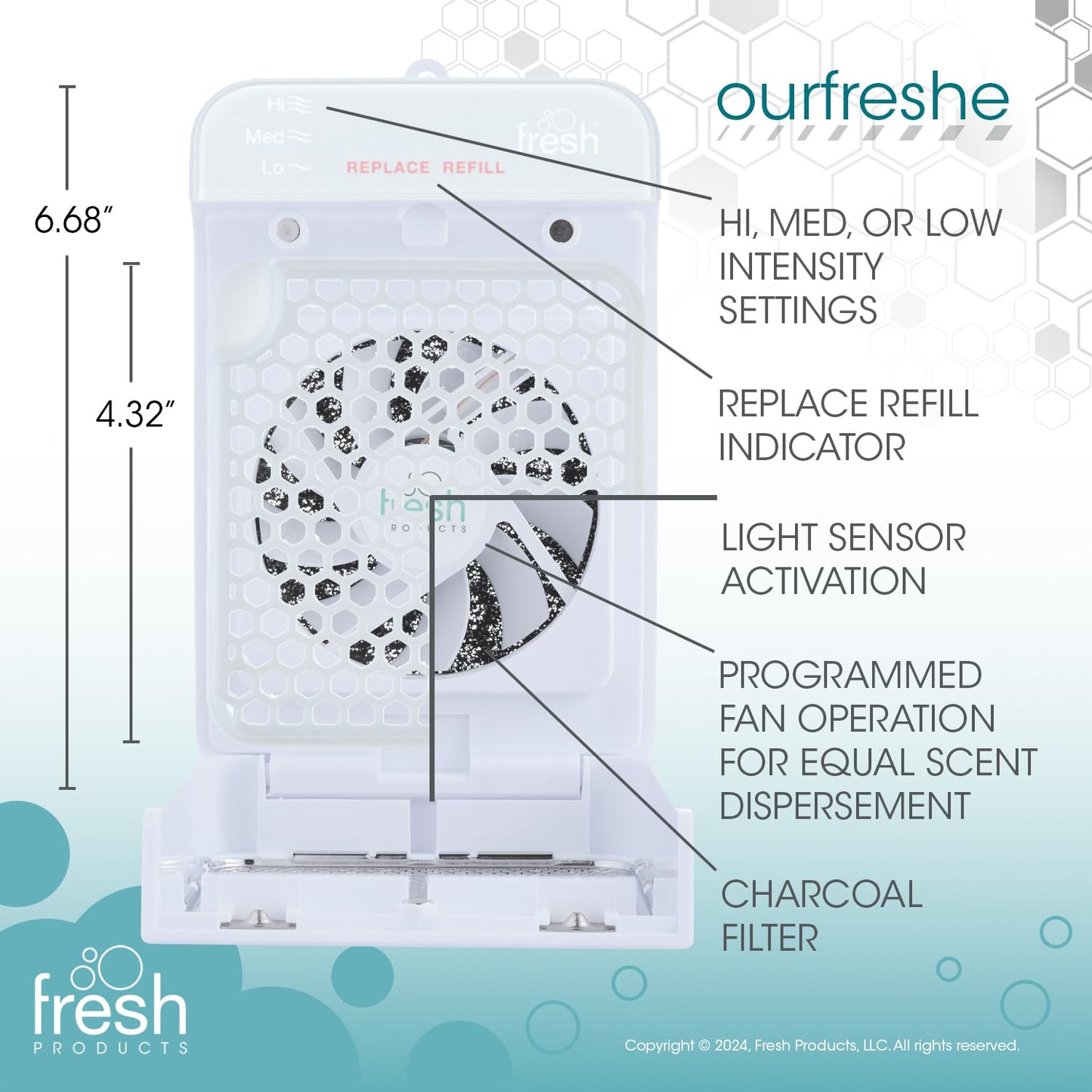 Fresh Products ourfreshe Plug In Air Freshener 30 Day Refills Replace Messy Aerosols with Dry Fragrance For Use in Medium Sized Spaces Coconut Vanilla