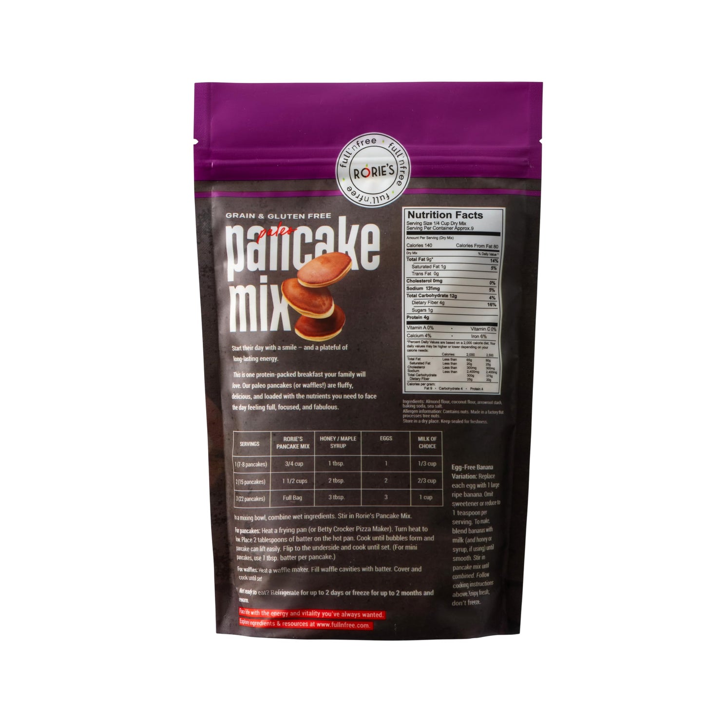 Rorie's Grain And Gluten Free Paleo Pancake & Waffle mix KOSHER FOR PASSOVER (10 oz)