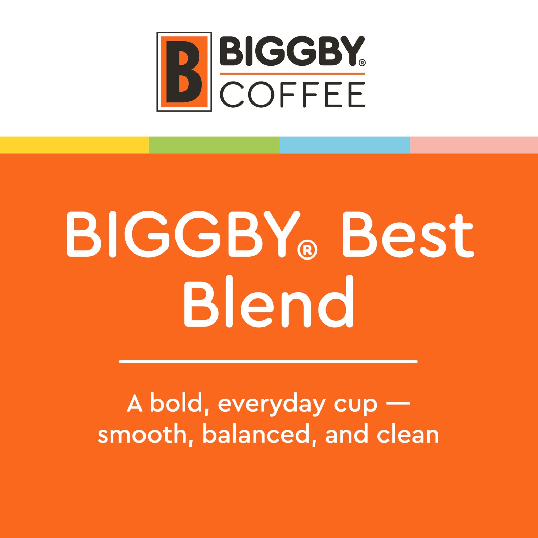 BIGGBY® Best Whole Bean Coffee, 100% Farm-Direct, 12oz Bag, Medium Roast