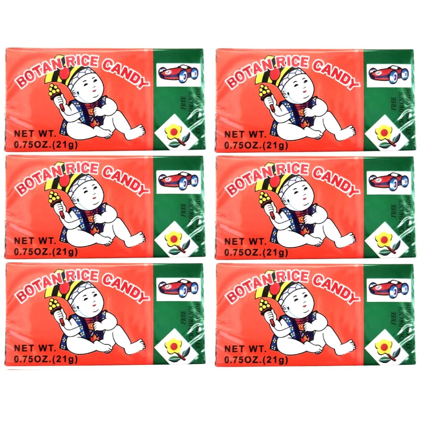 Gosu Toys Botan Rice Candy (6 Pack) with 2 Gosutoys Stickers