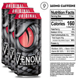 Venom Energy Drink, Original, 0 Fat, 160mg Caffeine, 16 Fl Oz (Pack of 12) By LastFuel.