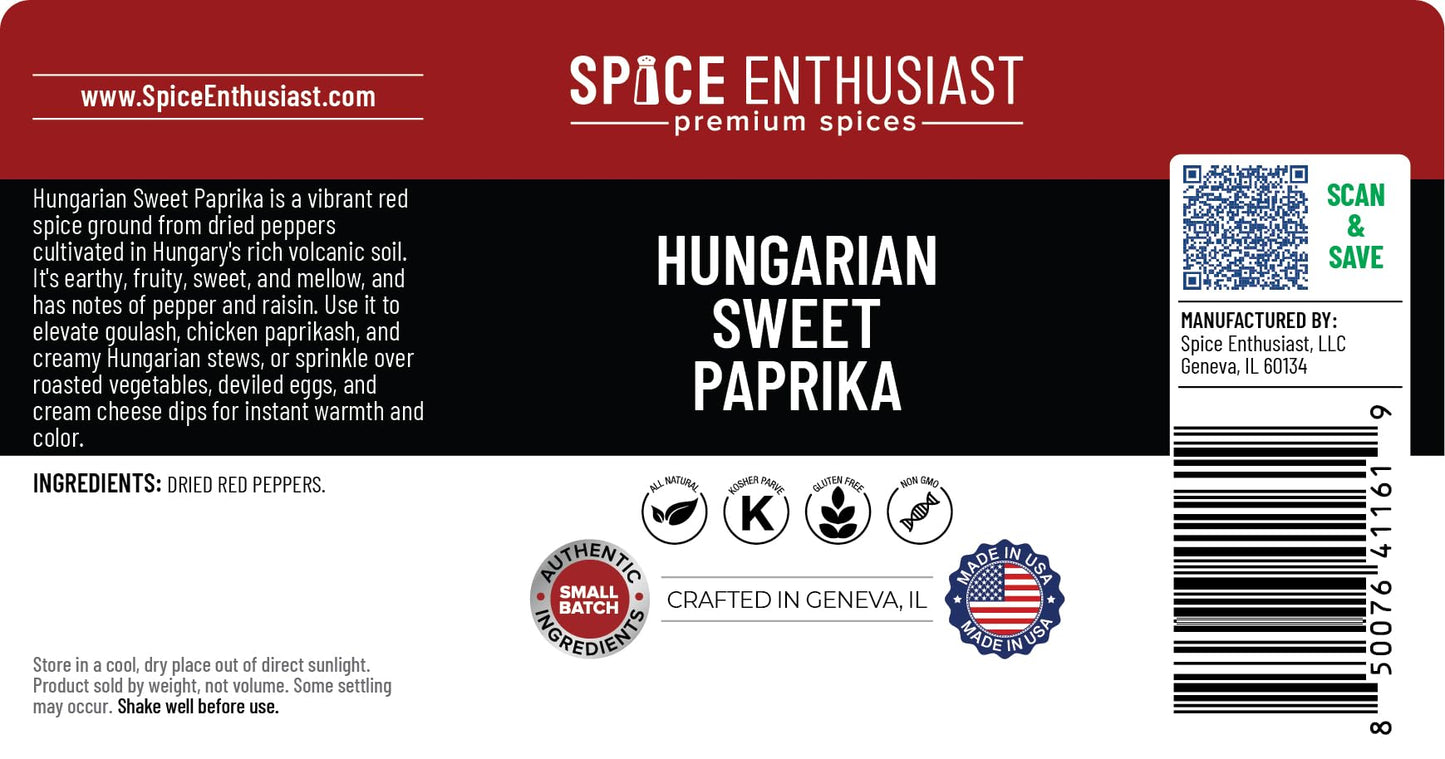 Spice Enthusiast Hungarian Sweet Paprika - 4 oz