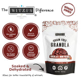 Witzi's Grain Free Granola, Chocolate Honeyberry, 5oz (Pack of 3), Made with Almonds, Walnuts & Cacao, Vegan, Keto, Gluten Free, Healthy Snack
