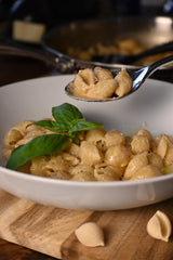 Eduardo's Pasta Co. Conchiglie (Shells), Artisanal Egg Pasta, 12 oz., Semolina & Durum Wheat with Cage-Free Eggs, Dried, Made in Small Batches in San