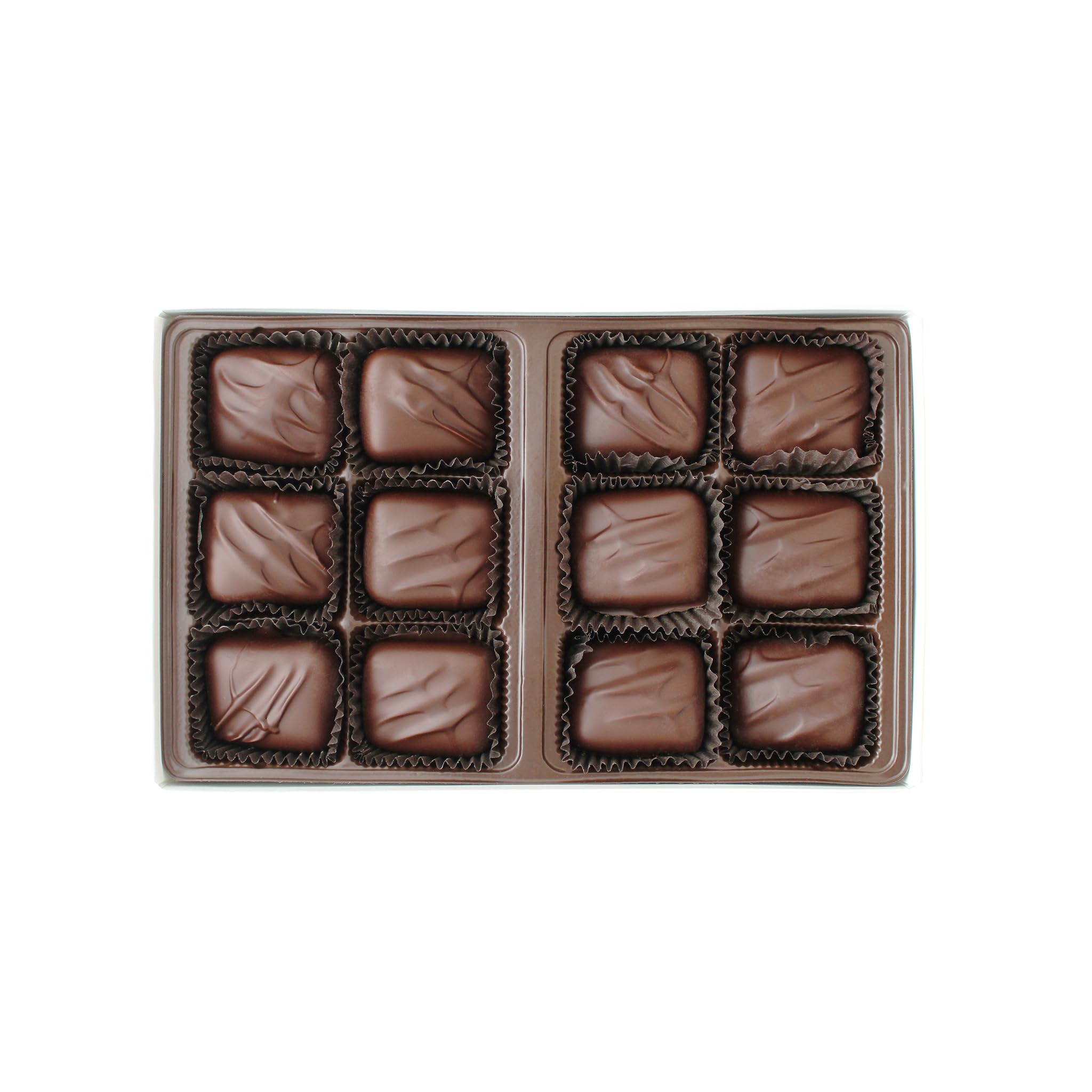 Vermont Nut Free Chocolates Boxed Chocolate Caramels (Dark Chocolate) 12-Piece, Nut-Free, Egg-Free, Kosher