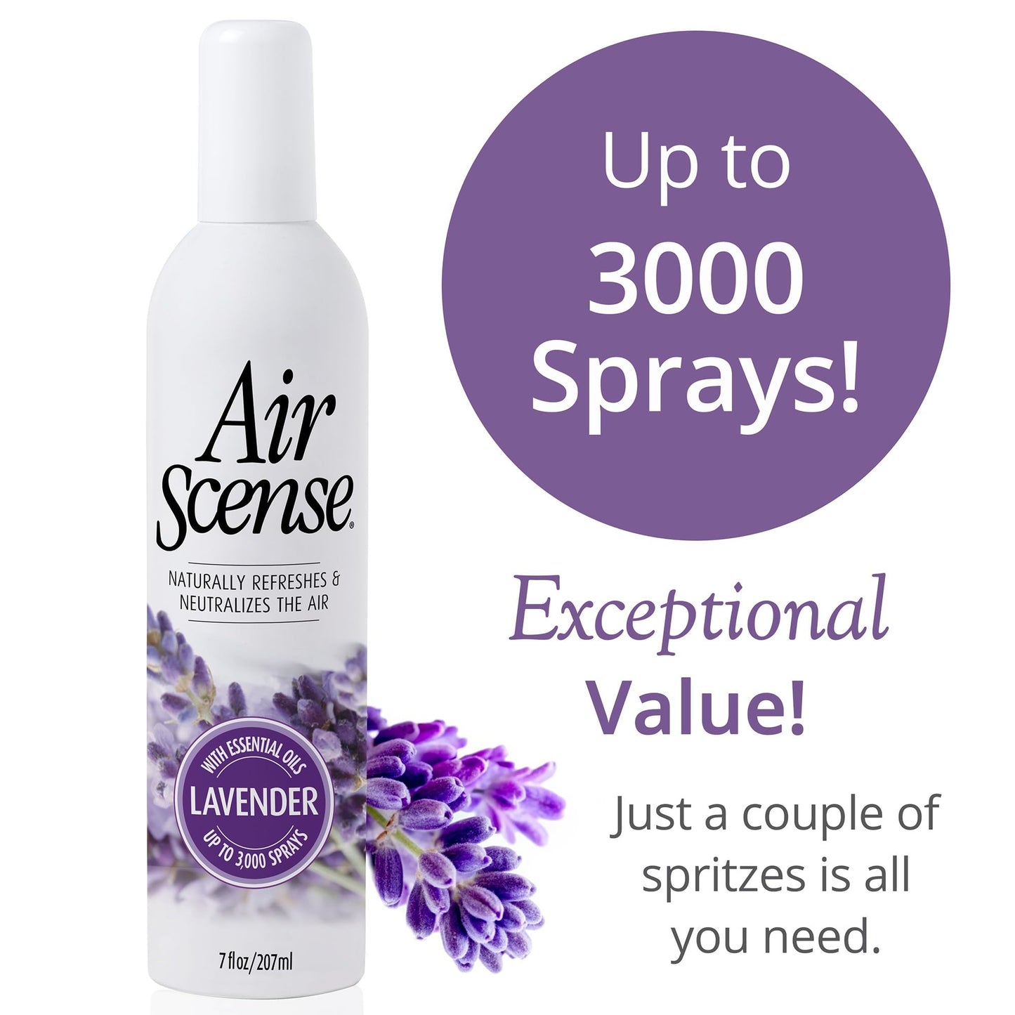 Air Scense Essential Oil Air Freshener 3?Pack - Very Lavender Bundle with 7oz Lavender and 2 Lavender Vanilla Spray & Go