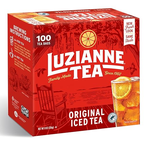 Luzianne Iced Tea Bags, Unsweetened, 400 Tea Bags (4 Boxes of 100 Count Pack), Specially Blended for Iced Tea, Clear & Refreshing Home Brewed Summer