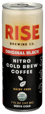 Rise Brewing Co Organic Original Black Nitro Cold Brew Coffee, 7 FZ