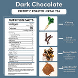 Teeccino Dark Chocolate Prebiotic SuperBoost™ Herbal Tea - Support Your Probiotics with Vegan GOS & Organic XOS For Good Gut Health and Regularity, 25