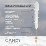 Blue Rock Candy Sugar Sticks - Blue Raspberry Flavored - 12 Individually Wrapped Party Favors