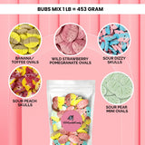 Swedish Candy Mix (1/2 Pound) - Ovals, Skulls, and Tutti Frutti, Sweet and Sour Swedish Gummies - Best Vegan Candy - Bubs Godis From Sweden