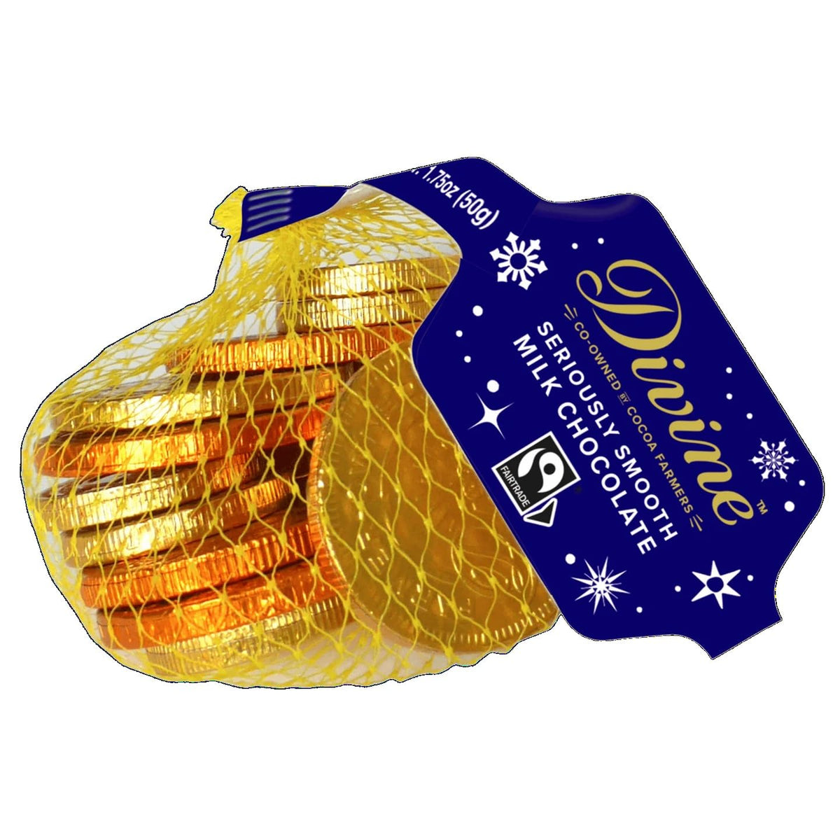 Divine Chocolate Milk Chocolate Coins - 1.75 oz - 10 Pack