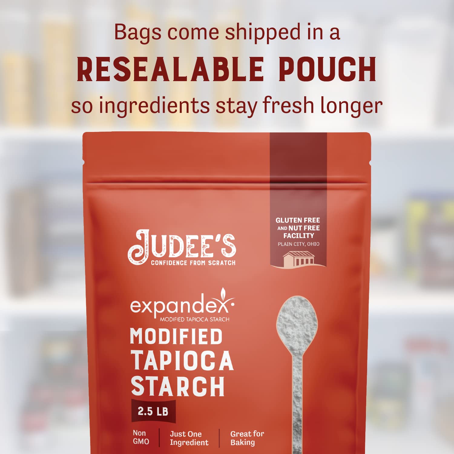 Judee's Gluten Free Expandex Modified Tapioca Starch - Gluten Free Baking - Thickener for Tortillas - 40 Oz