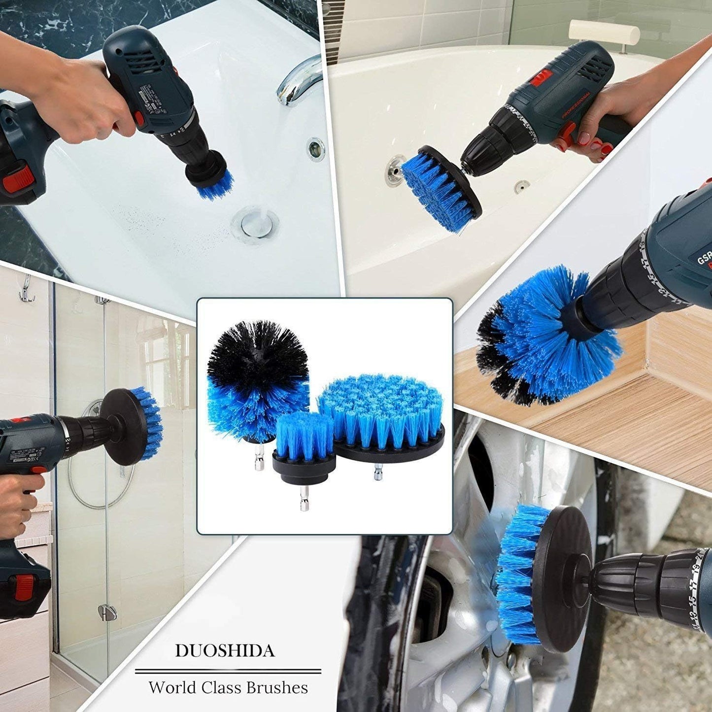 Drill Brush Power Scrubber Cleaning Set, 15 Piece Cleaner Scrubbing Brushes Attachments for Home Kitchen, Bathroom Surface, Carpet, Grout, Tile, Tub