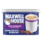 Maxwell House Instant Cafe-Style Beverage Mix, Easy to Prepare, 1 Canister, for Quick Morning Coffee or Afternoon Treat, Cafe Francais, Kosher Dairy