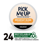 Pick Me Up Provisions Breakfast Blend Coffee - Light Roast, Keurig K-Cup Pods, Compatible, 24 Count, Kosher, Recyclable Coffee Pods