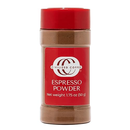 Civilized Coffee Espresso Powder - Premium Colombian Coffee for Baking, Desserts & Smoothies, Non-GMO, Medium Roast, Fine Ground (1.75 oz)