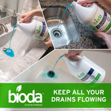 Bioda Professional Strength Enzyme Drain Cleaner, Septic Safe Drain Odor Eliminator, Smell Eliminator, 4 Pack