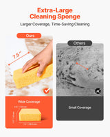 VEVOR 6-Pack Non-Scratch Cleaning Sponges, Dish Scrubber Sponges for Kitchen, Bathroom, Tiles, Marble and Glass Surfaces, Large Household Scrubbing