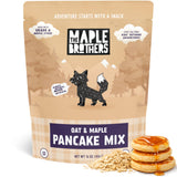 The Maple Brothers Oat & Maple Pancake Mix - Organic, Vegan, Non?GMO, Made with Grade A Maple Sugar - Fluffy, Easy Breakfast Mix, 16 oz Resealable Bag