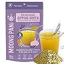 Moong Pani Whole Mung Sipping Broth Powder Roasted Garlic Black Pepper Turmeric | Plant Protein Vegan Bone Broth Alternative | High Fibre Gluten Free