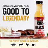 Kosmos Q Apple Habanero BBQ Glaze, Sweet and Spicy Glaze for Ribs, Pork, Chicken, or Brisket, Bold Apple Sauce with Habanero Heat, Competition-Quality