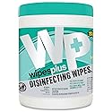 WIPESPLUS Disinfecting Surface Wipes Canister Bleach Free with Lemon Scent for Home and Business, 240 Count
