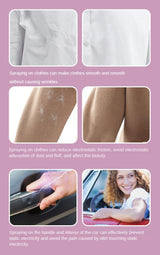 Clothing Anti-Static Spray 2 Bottle Pack Eliminate Static Clothes Hair Attachment Fabric Hair Flat Crease Reduce Static Electricity