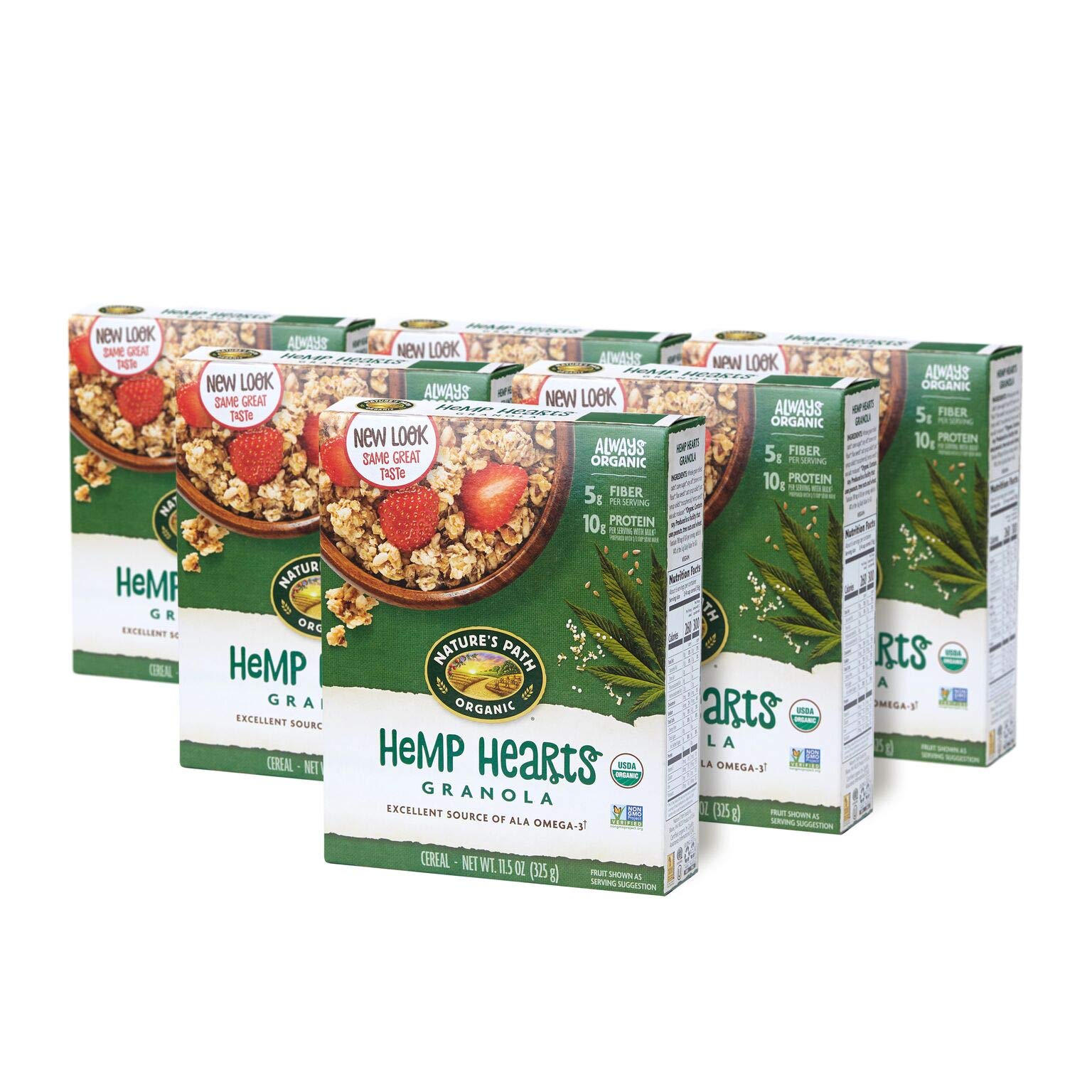 Nature's Path Organic Hemp Hearts Granola, 11.5 Ounce (Pack of 6), Non-GMO, 30g Whole Grains, Heart Healthy, 10g Plant Based Protein, with Omega-3