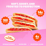 Flings Protein Pastries - 14g Protein, 4g Fiber, 160 Calories - Low Sugar Protein Snack Bars - Gluten Free - Frosted Strawberry (8 Pack)