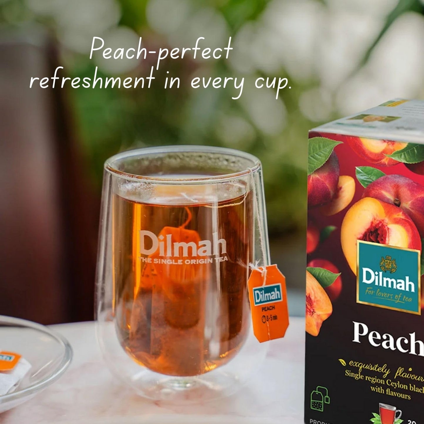 Dilmah Peach Flavored Black Tea - 20 Tea Bags - Sri Lanka Ceylon Dilmah Peach Tea Real Tea (1 Pack)