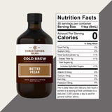 Christopher Bean Hand Crafted Butter Pecan Flavored Coffee - Certified Kosher - Unsweetened Cold Brew & Iced Instant Coffee Distillate Liquid Java