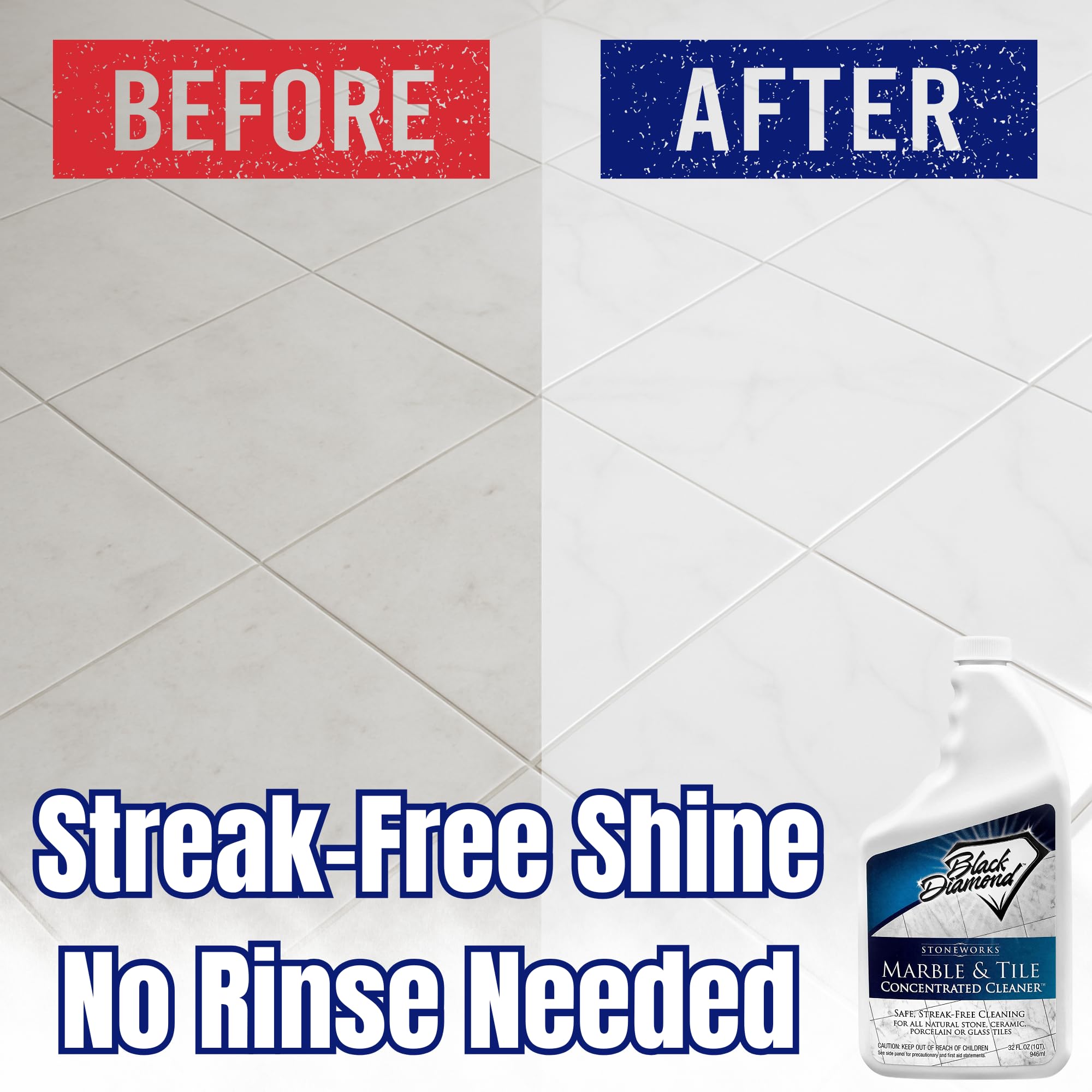 Black Diamond Stoneworks Ultimate Grout Cleaner with Brush + Marble & Tile Cleaner (2-Pack) - Safe for Natural Stone, Acid Free Deep Cleans Grout