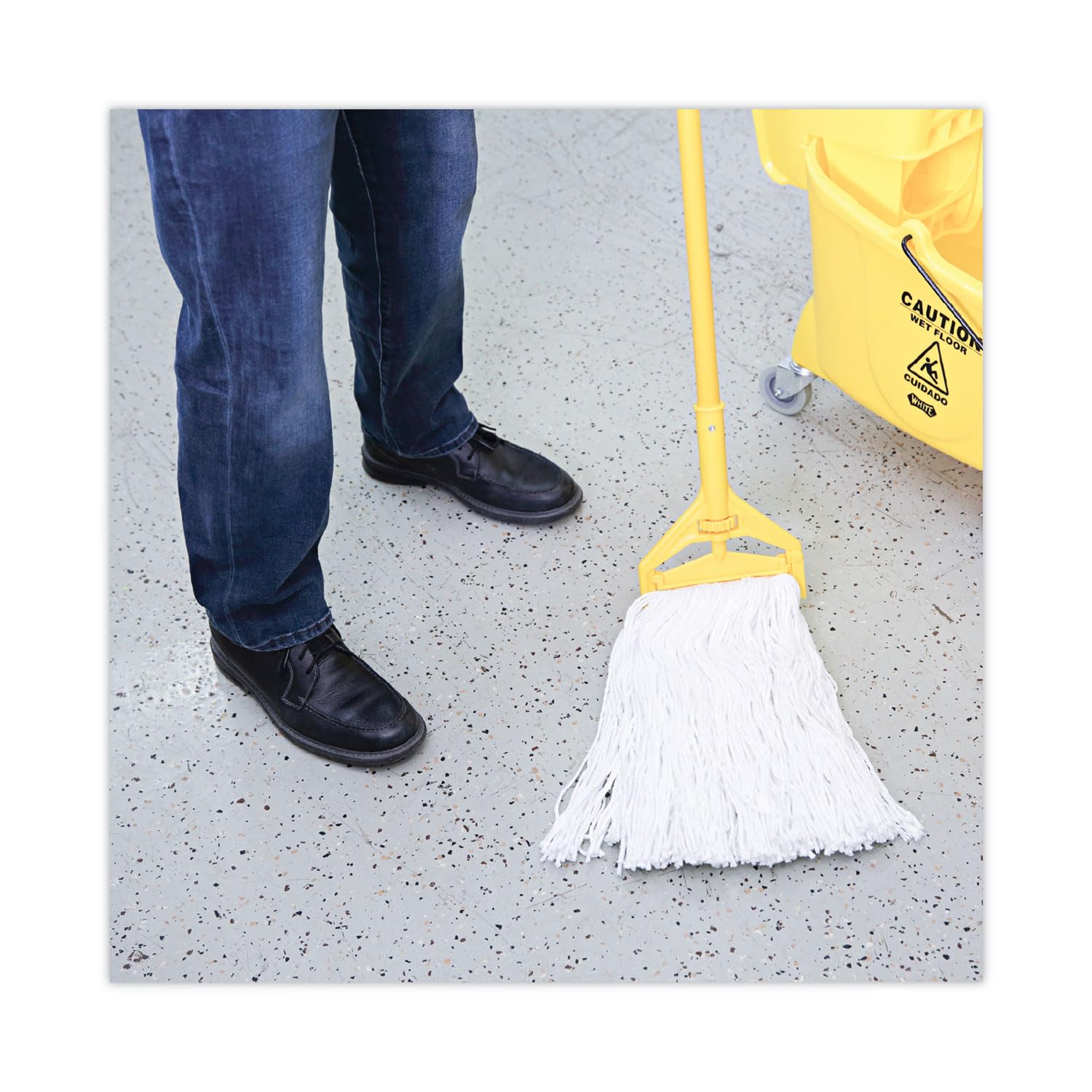 Boardwalk Premium Cut-End Wet Mop Heads, Rayon, 20oz, White, 12/Carton
