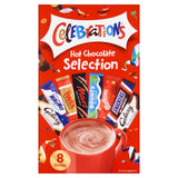 CelEBraTioNs Hot Chocolate Selection 8 x 25g. Falvours inc. Galaxy Caramel, Galaxy, Snickers, Maltesers Mars, Twix, MilikyWay. Imported from