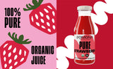 Pomona Organic Strawberry Juice (Pack of 12), Cold Pressed USDA Organic Juices with 100% Strawberries, No Added Sugar, Not From Concentrate, Vegan